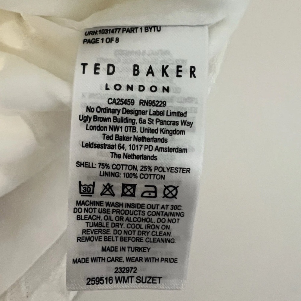 Ted Baker High Waist White Eyelet Shorts Size 0 (US Size 2) - Picture 7 of 9